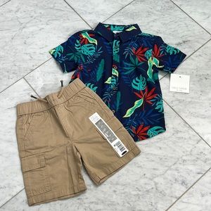 NWT Falls Creek Hawaiian 🌺 Shirt and Cargo Shorts 3T